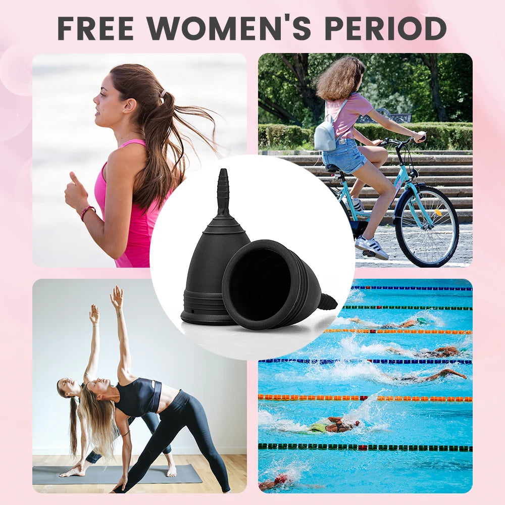 Medical Grade Silicone Menstrual Cup Upgraded Menstrual Cup Reusable Lady Period Cup Silicone Feminine Hygiene Copa Menstrual