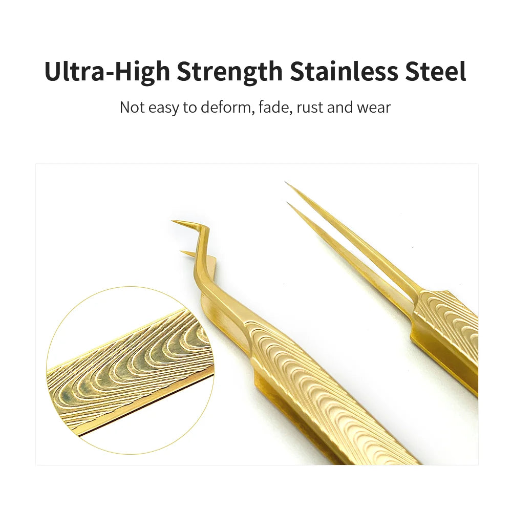 NATUHANA Professional for 3D Tweezers Stainless Steel Volume Eyebrow Tweezer False Eyelash Extension Tweezers for Makeup Tools