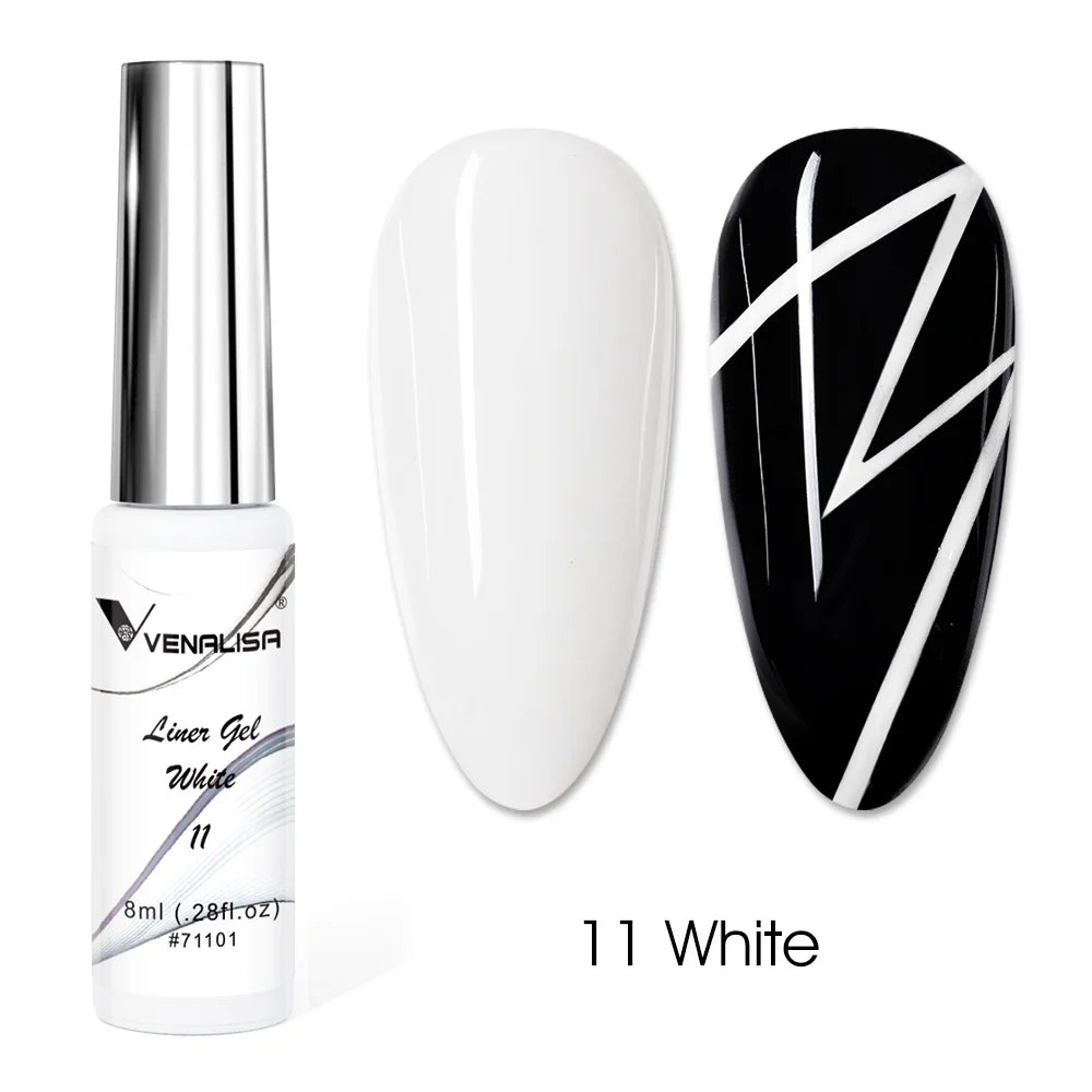 8ml VENALISA Liner Gel White Line French Nail Gel Polish 21 Colors Soak Off UV/LED Painting Gel Beautiful Semi Permanent Varnish
