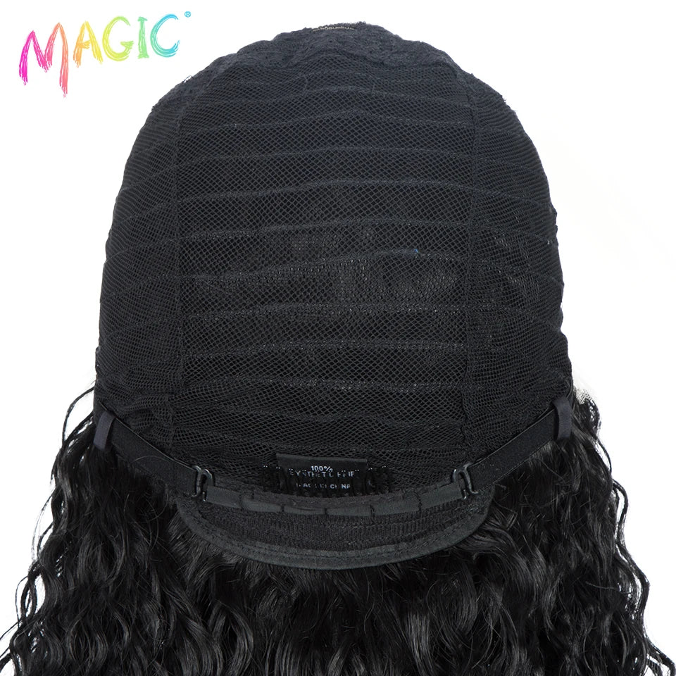 Magic Long Curly Ombre Black Blonde Platium Synthetic Lace Wigs for Black Women