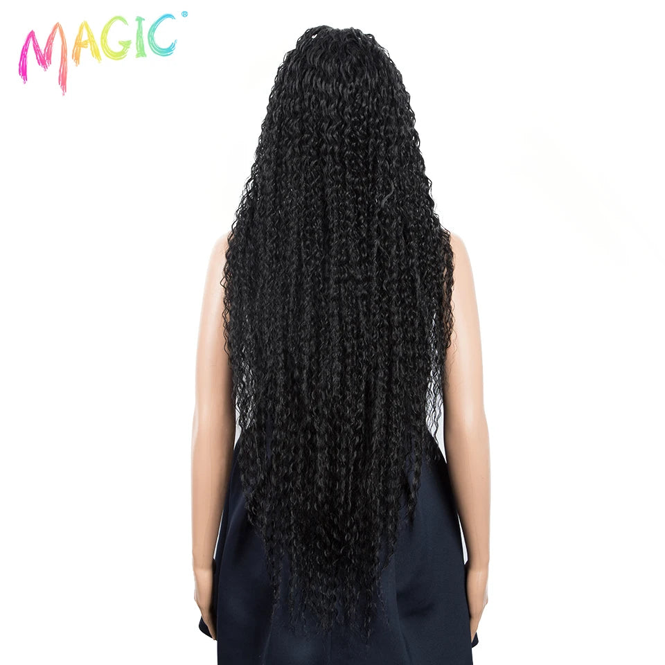 Magic Long Curly Ombre Black Blonde Platium Synthetic Lace Wigs for Black Women