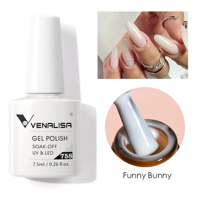 VENALISA 7.5ml Nail Gel Polish VIP4 HEMA Free Semi Permanent Soak off UV LED Nail Gel Varnish Full Coverage Nail Gel Lacquer