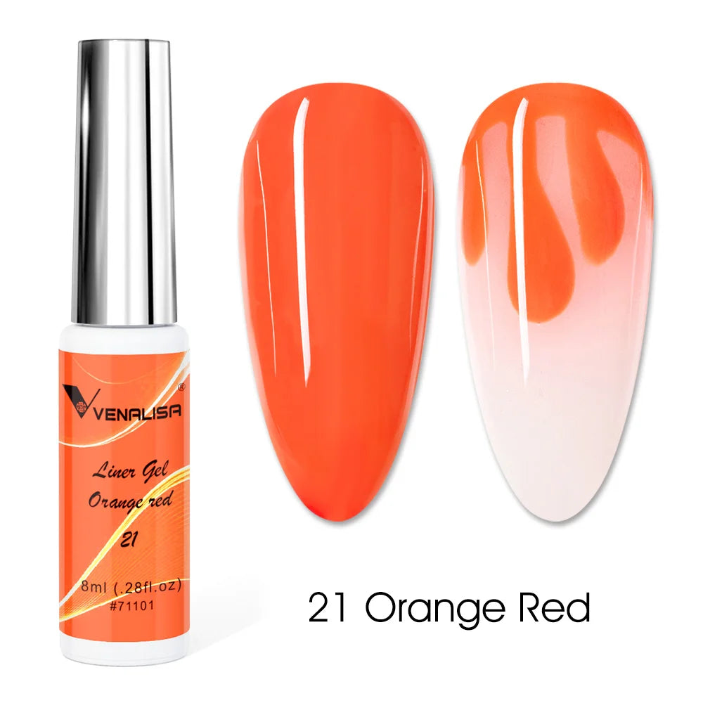 8ml VENALISA Liner Gel White Line French Nail Gel Polish 21 Colors Soak Off UV/LED Painting Gel Beautiful Semi Permanent Varnish