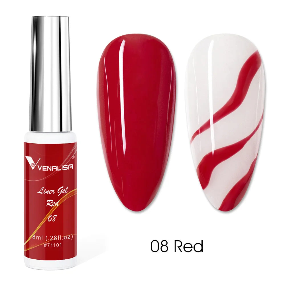 8ml VENALISA Liner Gel White Line French Nail Gel Polish 21 Colors Soak Off UV/LED Painting Gel Beautiful Semi Permanent Varnish
