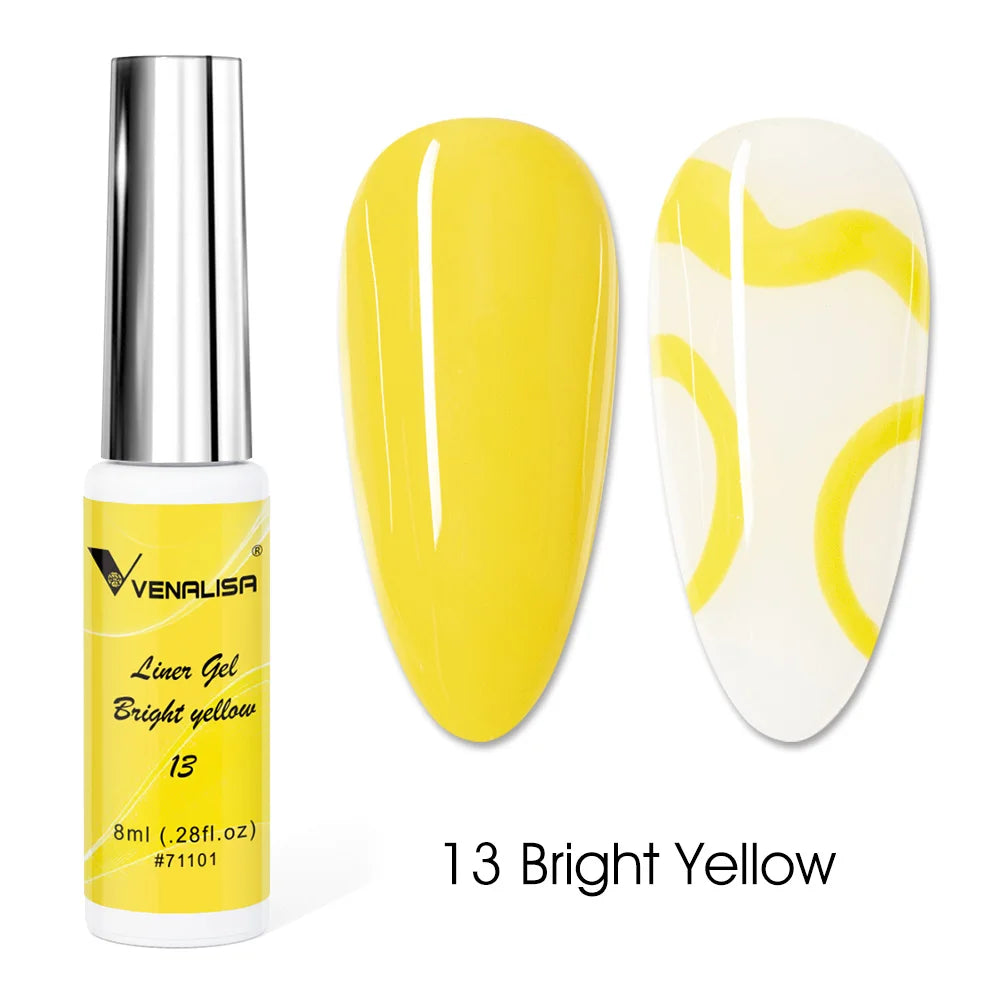 8ml VENALISA Liner Gel White Line French Nail Gel Polish 21 Colors Soak Off UV/LED Painting Gel Beautiful Semi Permanent Varnish