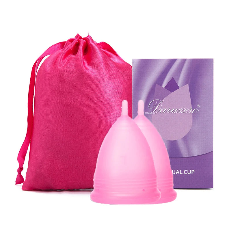 2pcs Medical Grade Silicone Menstrual Cup Menstrual Cup Menstrual Collector Feminine Hygiene Period Cup for Menstrual Period