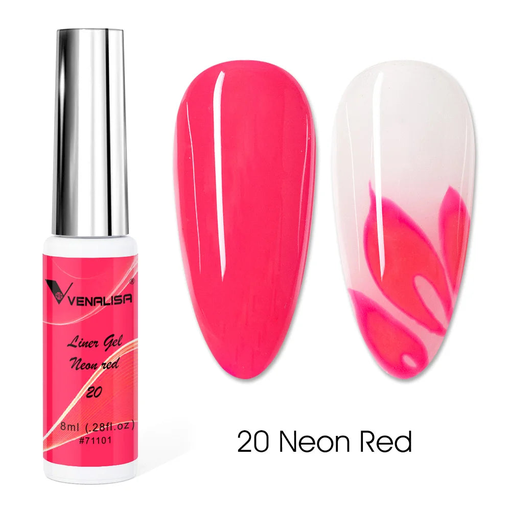 8ml VENALISA Liner Gel White Line French Nail Gel Polish 21 Colors Soak Off UV/LED Painting Gel Beautiful Semi Permanent Varnish