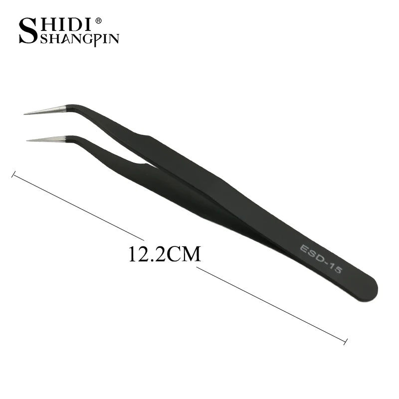 SHIDISHANGPIN 1/2/3PCS Tweezers Stainless Steel Curved Straight Eyebrow False Eyelash Tweezers Nail Art Extension Makeup Tool