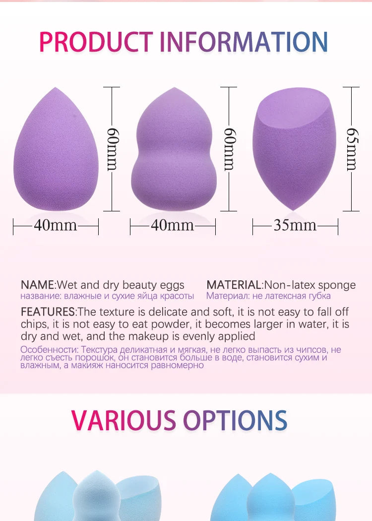 Makeup Foundation Non-latex Sponge Sponge Beauty Egg Dry Water Becomes Bigger Oblique Does Not Eat Powder Puff Make-up Tools