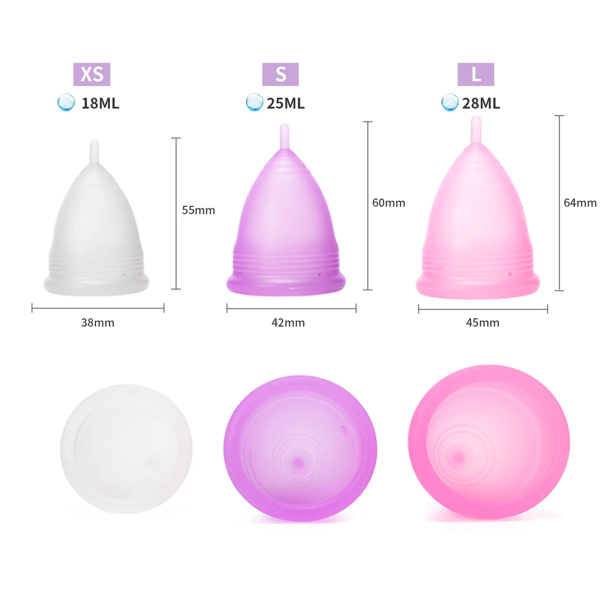 Feminine Hygiene Menstrual Cup Medical Grade Silicone Menstrual Cup Elastic Soft Women Lady Cup Copa Menstrual Coppetta Mestrual