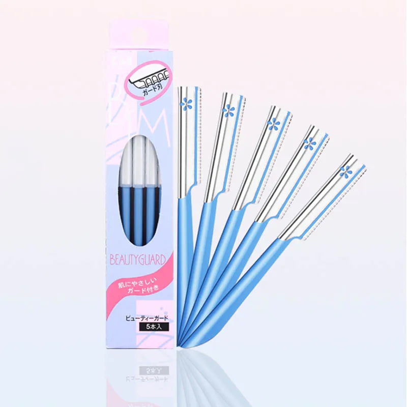 5pcs Eyebrow Scraper Razor Sets Women's Makeup Beauty Eyebrows Hair Removal Steel Blade Safety Facial Eyebrow Epilator Trimmer