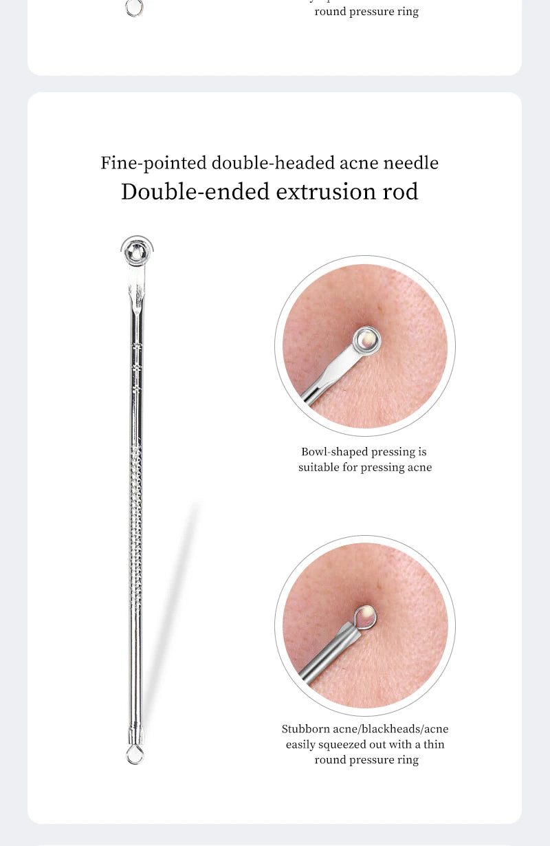 4 PCS Acne Blackhead Comedone Black Spot Pimple Blemish Remover Skin Care Women Beauty Acne Treatment Pore Cleanser Needle Hook