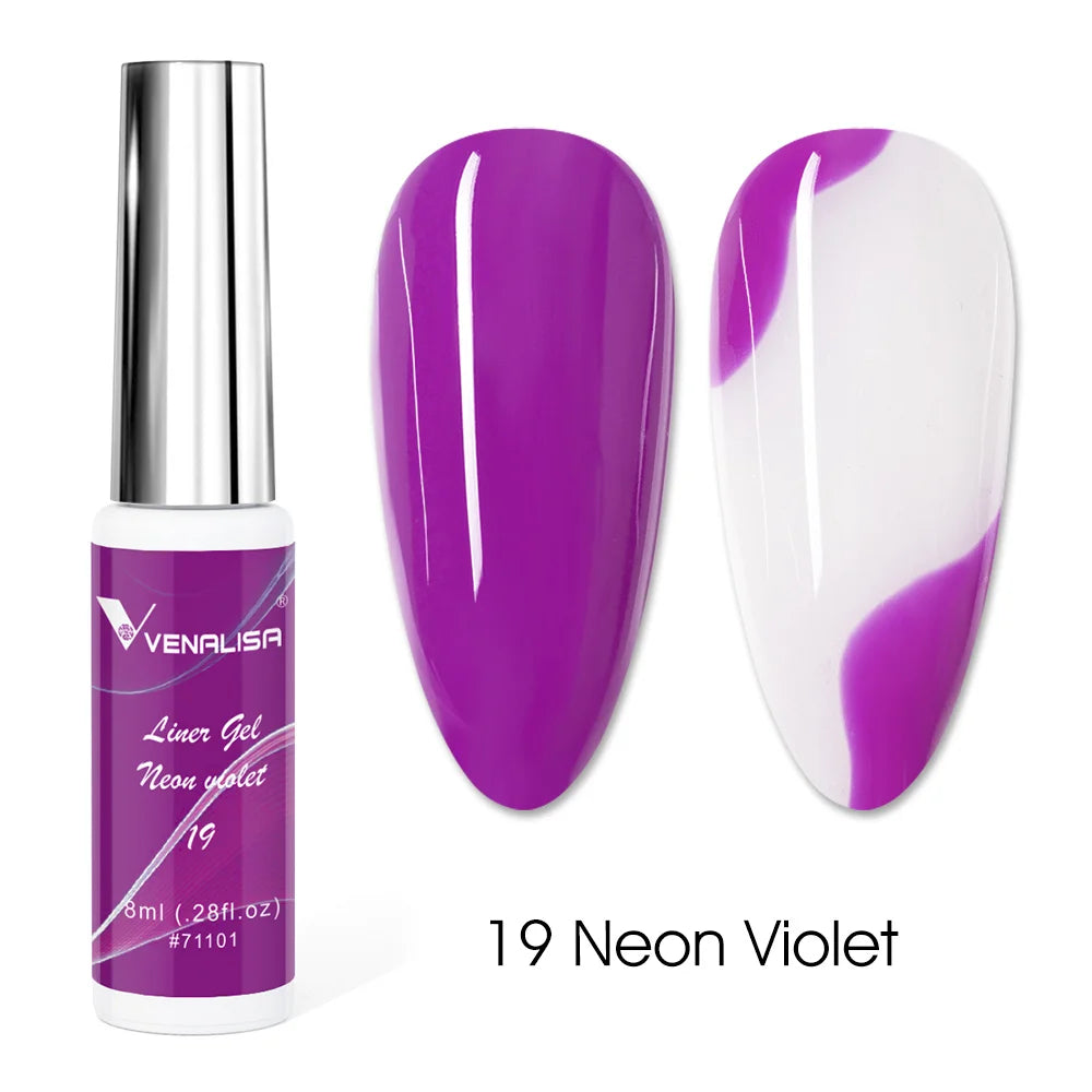 8ml VENALISA Liner Gel White Line French Nail Gel Polish 21 Colors Soak Off UV/LED Painting Gel Beautiful Semi Permanent Varnish