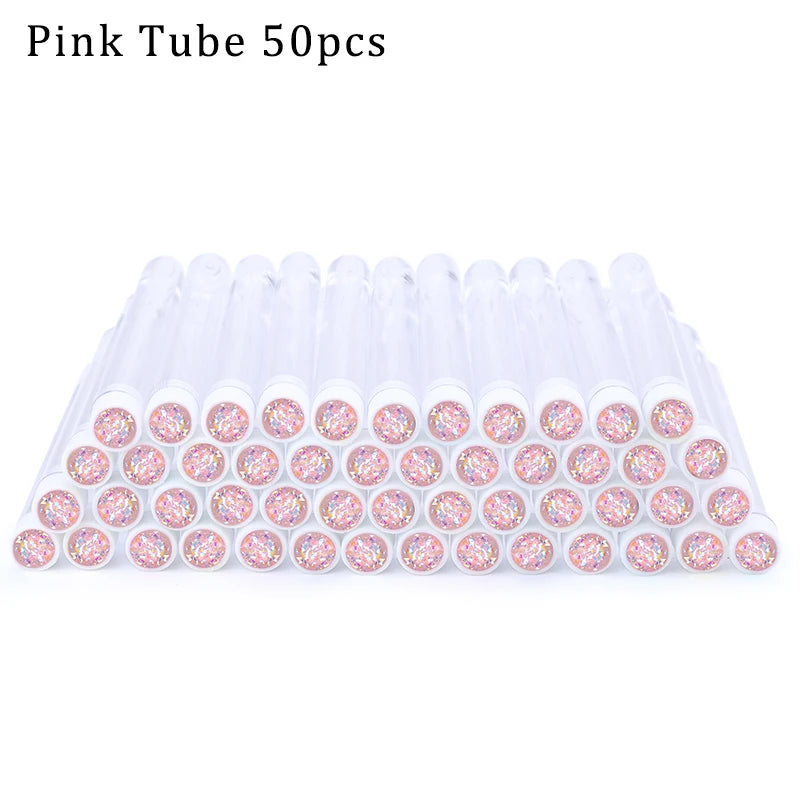 50/100pcs Diamond Eyebrow Brush Tube Disposable Eyelash Brush Reusable Crystal Eyelash Brush Replaceable Dust-proof Makeup Sets