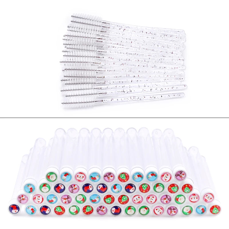 Christmas Drill Reusable Eyebrow Brush Tube Disposable Eyelash Eyebrow Brush Makeup Brushes Lash Accesories Replace Dust-proof
