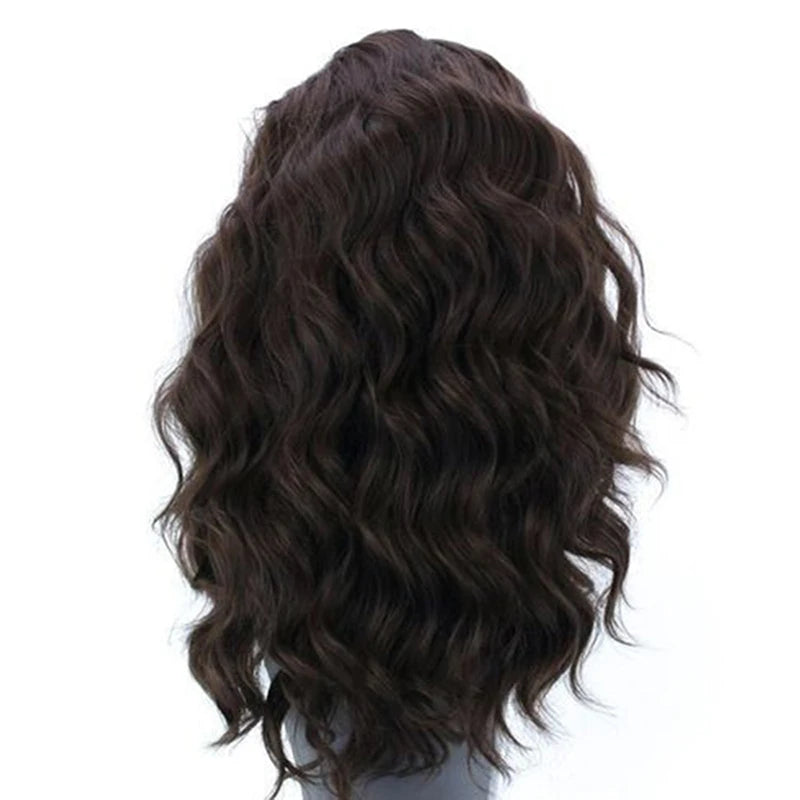 AIMEYA  Brown Wigs Loose Beachy Wave Synthetic Lace Front Wigs for Women Free Part Pre Plucked Natural Looking Daily Wear Wigs