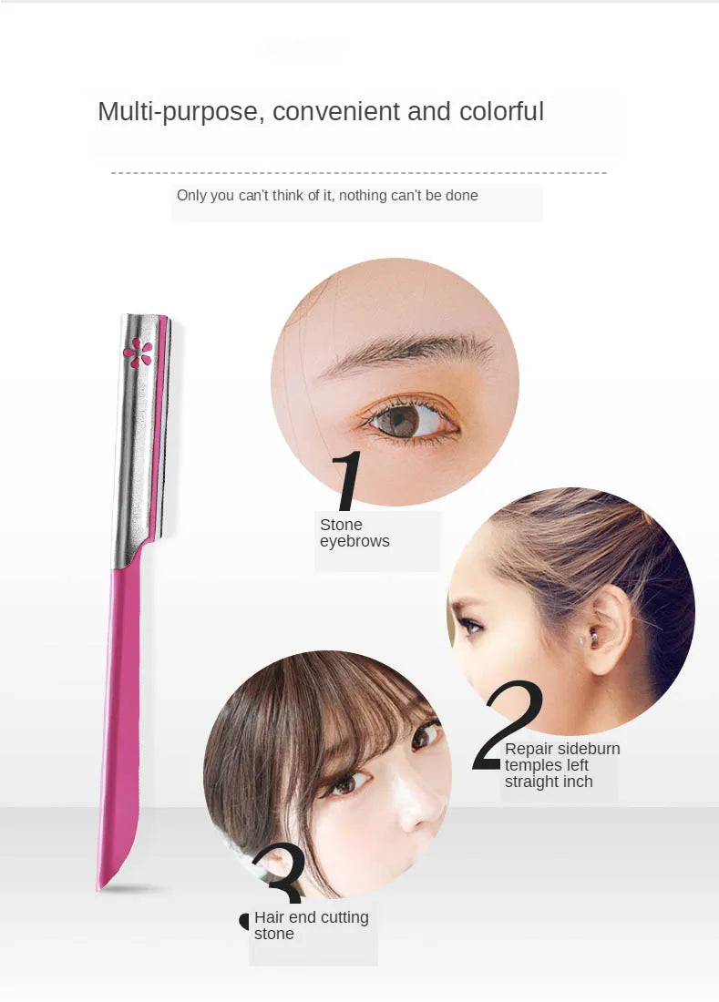 5pcs Eyebrow Scraper Razor Sets Women's Makeup Beauty Eyebrows Hair Removal Steel Blade Safety Facial Eyebrow Epilator Trimmer