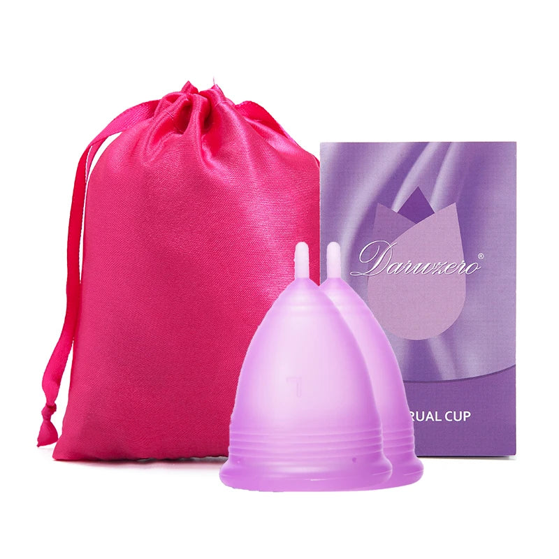 2pcs Medical Grade Silicone Menstrual Cup Menstrual Cup Menstrual Collector Feminine Hygiene Period Cup for Menstrual Period