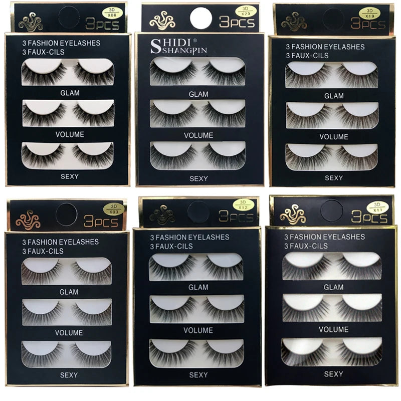 SHIDISHANGPIN Mink Lashes 2/30/50/100 Boxes 3D Eyelashes Luxury Dramatic Volume 3D False Eyelashes Extension Maquiagem