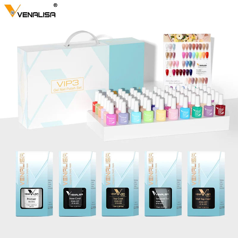 VENALISA 7.5ml Nail Gel Polish VIP4 HEMA Free Semi Permanent Soak off UV LED Nail Gel Varnish Full Coverage Nail Gel Lacquer