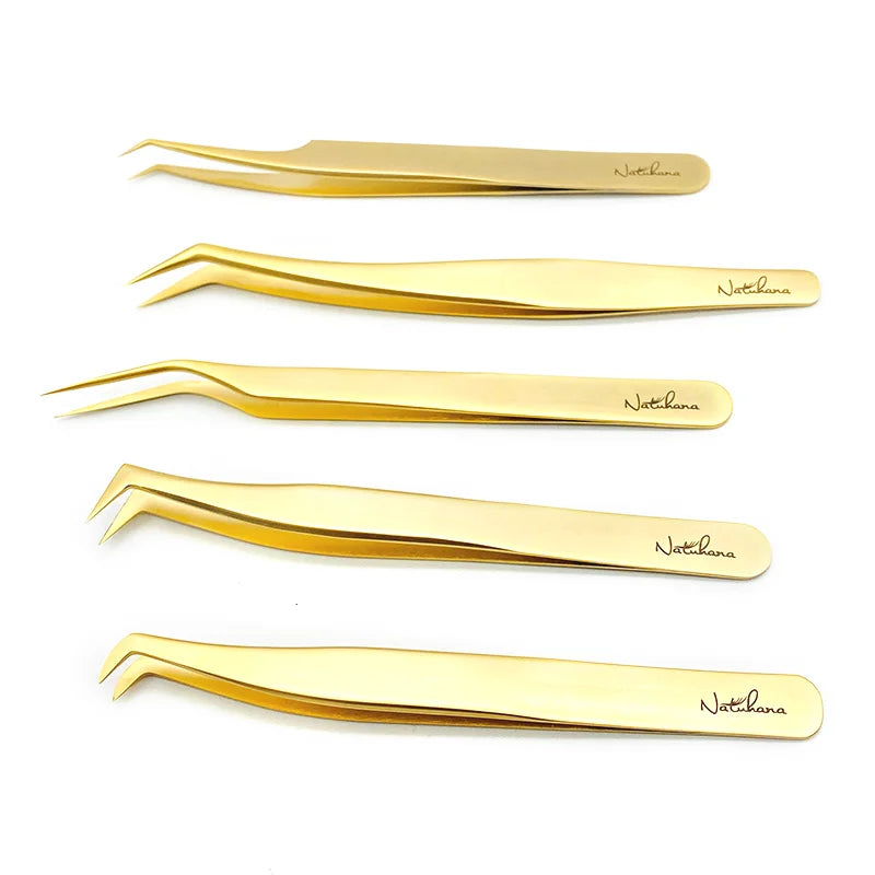 NATUHANA Professional for 3D Tweezers Stainless Steel Volume Eyebrow Tweezer False Eyelash Extension Tweezers for Makeup Tools