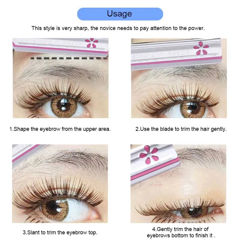 5pcs Eyebrow Scraper Razor Sets Women's Makeup Beauty Eyebrows Hair Removal Steel Blade Safety Facial Eyebrow Epilator Trimmer