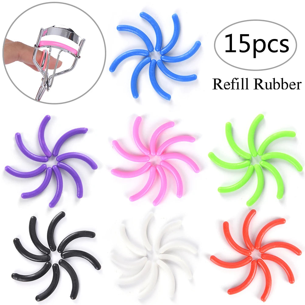 15 pcs/set Eyelash Curler Refill Rubber Pads Plastic Beauty Tool  Make Up Replacement