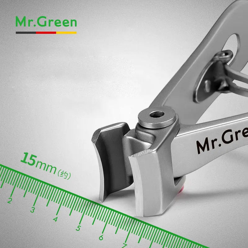 MR.GREEN Nail Clippers Trimmer Stainless Steel Nail Tools Manicure Thick Nails Cutter Scissors with Glass Nail File