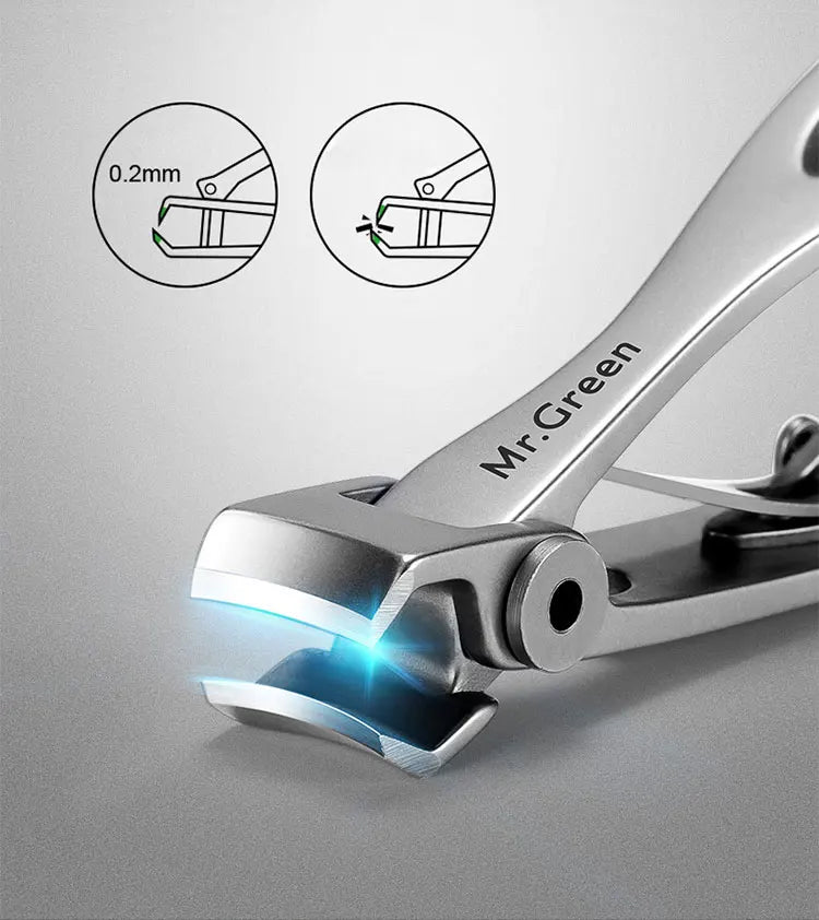 MR.GREEN Nail Clippers Trimmer Stainless Steel Nail Tools Manicure Thick Nails Cutter Scissors with Glass Nail File