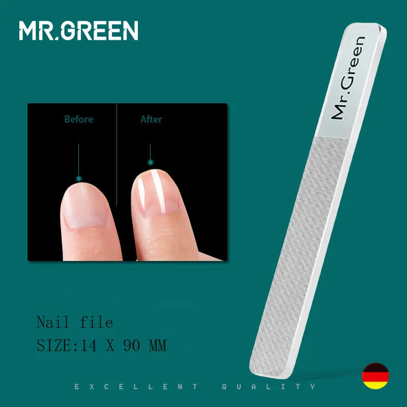 MR.GREEN Nail Clippers Trimmer Stainless Steel Nail Tools Manicure Thick Nails Cutter Scissors with Glass Nail File