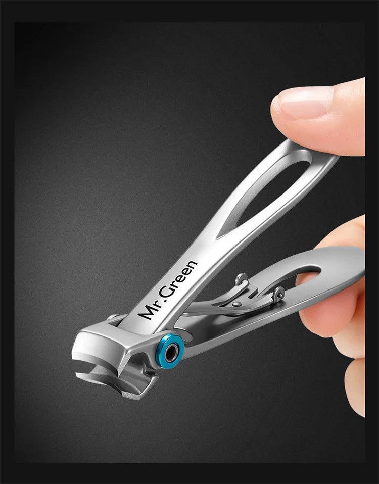 MR.GREEN Nail Clippers Trimmer Stainless Steel Nail Tools Manicure Thick Nails Cutter Scissors with Glass Nail File