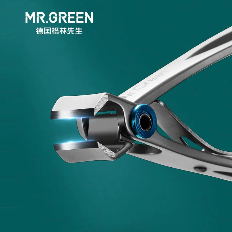 MR.GREEN Nail Clippers Trimmer Stainless Steel Nail Tools Manicure Thick Nails Cutter Scissors with Glass Nail File