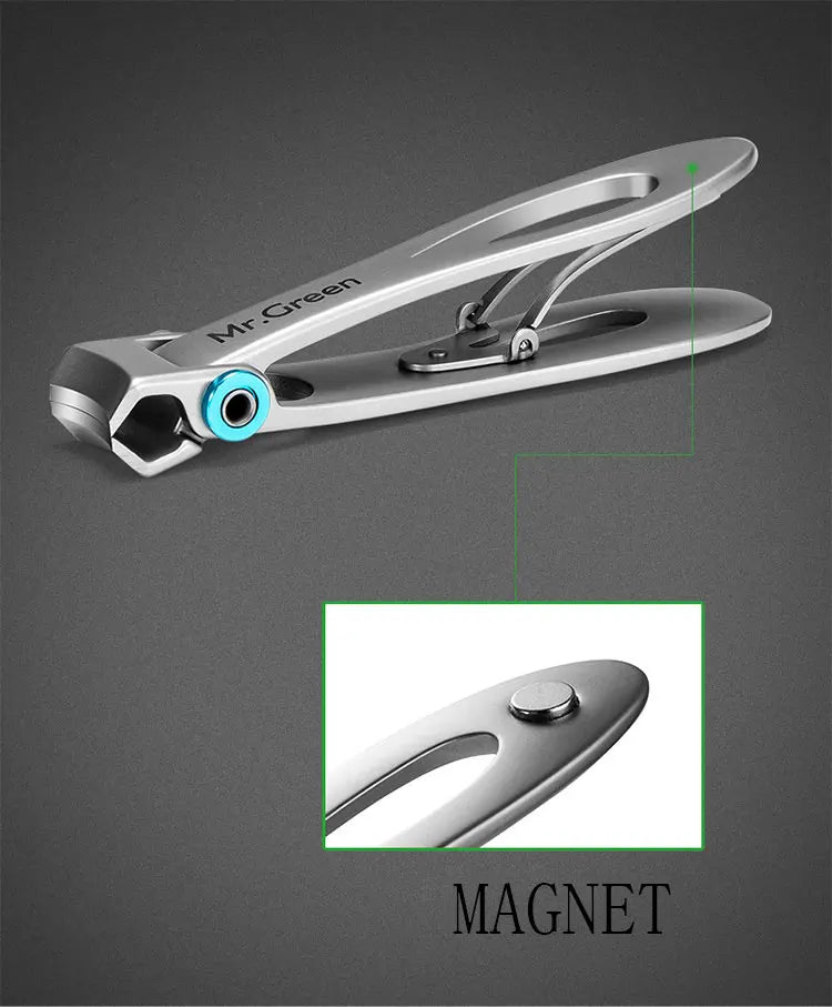 MR.GREEN Nail Clippers Trimmer Stainless Steel Nail Tools Manicure Thick Nails Cutter Scissors with Glass Nail File