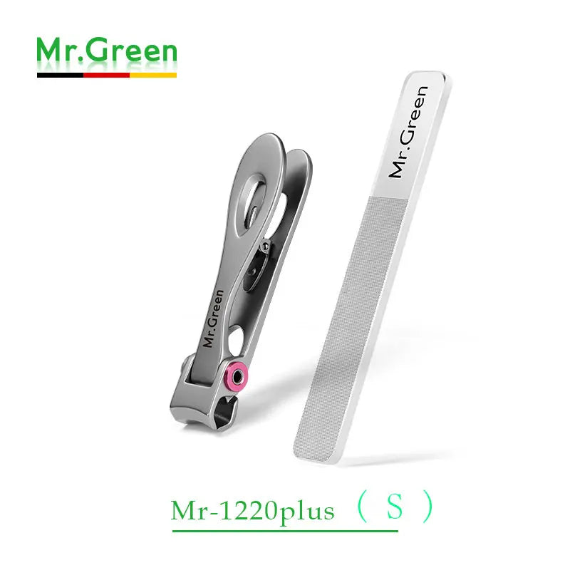 MR.GREEN Nail Clippers Trimmer Stainless Steel Nail Tools Manicure Thick Nails Cutter Scissors with Glass Nail File