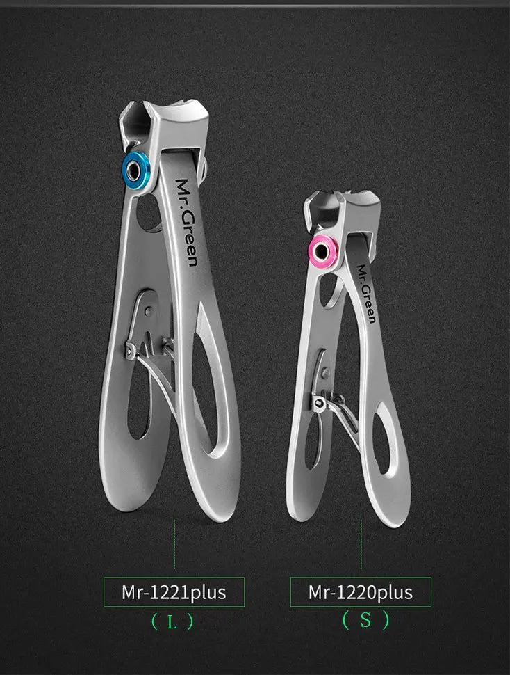 MR.GREEN Nail Clippers Trimmer Stainless Steel Nail Tools Manicure Thick Nails Cutter Scissors with Glass Nail File