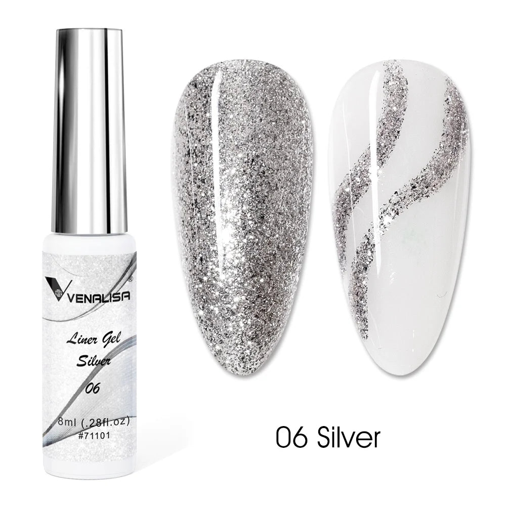 8ml VENALISA Liner Gel White Line French Nail Gel Polish 21 Colors Soak Off UV/LED Painting Gel Beautiful Semi Permanent Varnish