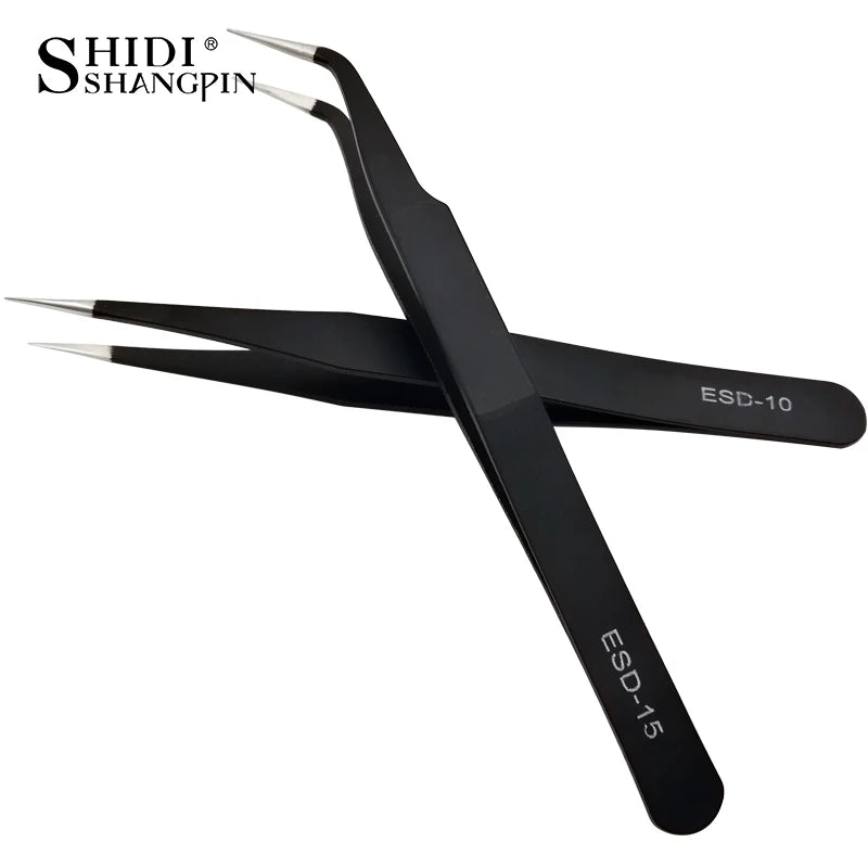 SHIDISHANGPIN 1/2/3PCS Tweezers Stainless Steel Curved Straight Eyebrow False Eyelash Tweezers Nail Art Extension Makeup Tool