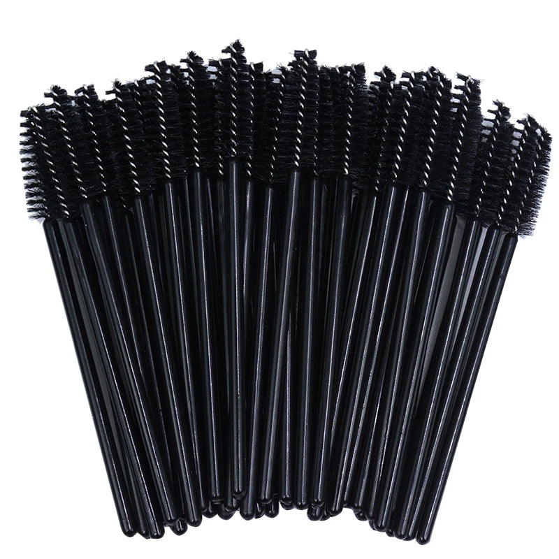 50pcs Sparkling Eyelash Mascara Wands Lash Extension Brush Shining Lash Spoolies Comb Eye Lashes Eyebrow Brushes