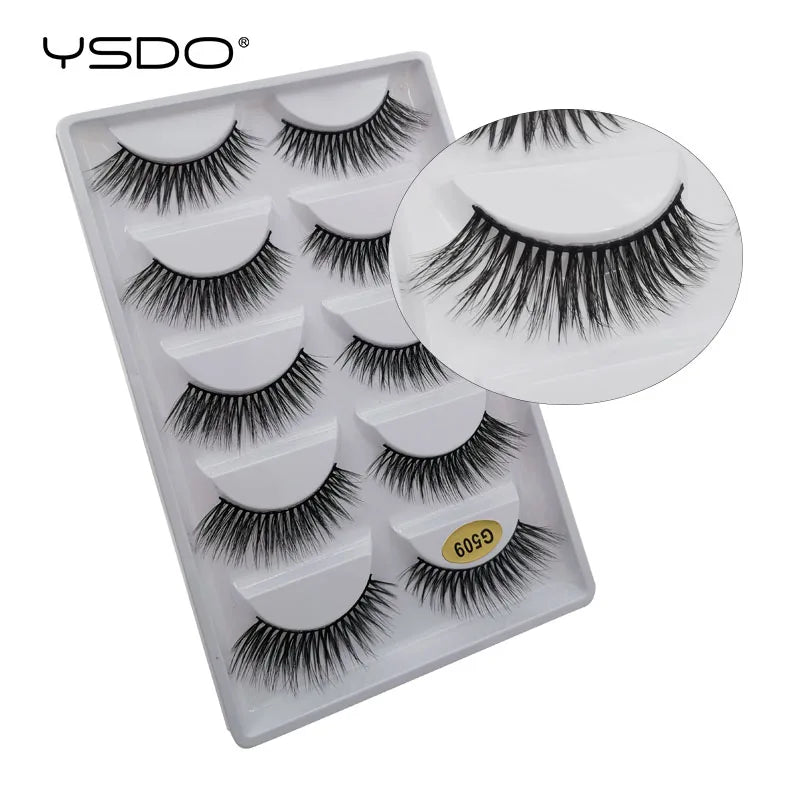 YSDO 3/5 Pairs 3D Mink EyeLashes Natural Hair False EyeLashes Long 100% Dramatic Eye MakeupFake Lashes Fluffy Cilios Lashes G803