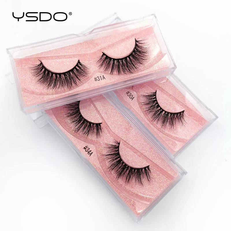 YSDO 1 Pair 3D Mink Lashes Cruelty Free Eyelashes Makeup Maquillaje False Eyelashes Fluffy Fake Lashes Thick Faux Cils Maquiagem