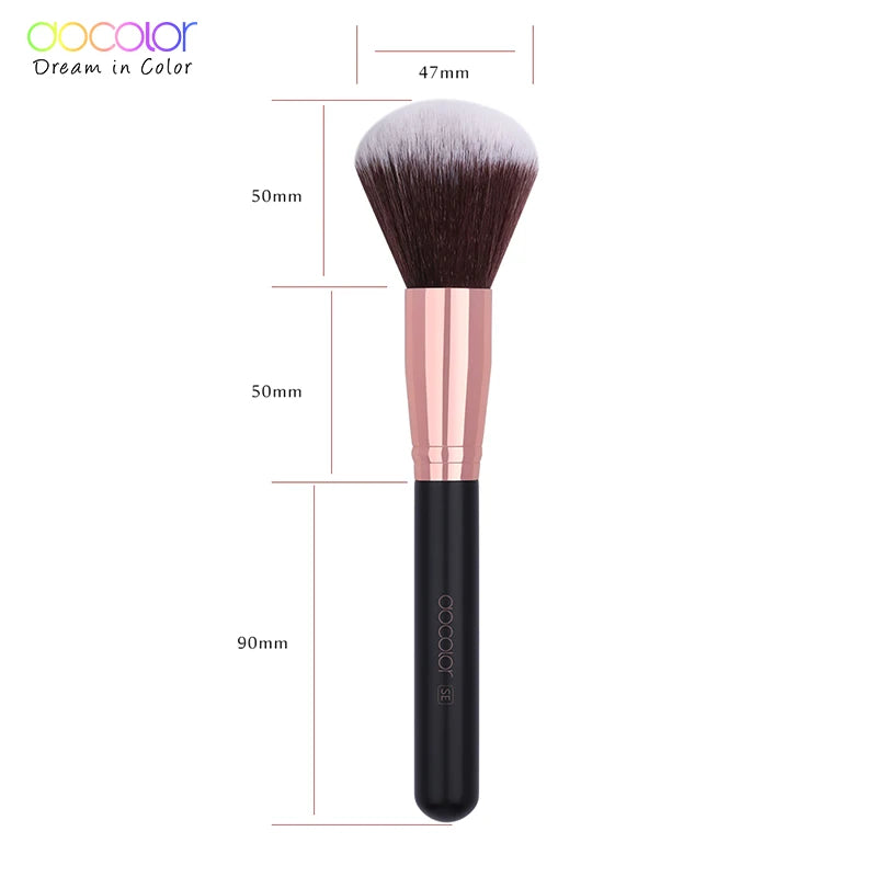 Docolor 1Pcs Soft Large Fan Makeup Brush Foundation Blusher Powder Highlighter Powder Brushes Cosmetic Professional Women Face
