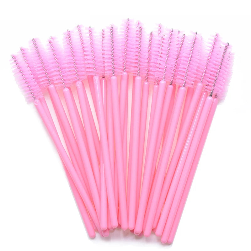 50pcs Sparkling Eyelash Mascara Wands Lash Extension Brush Shining Lash Spoolies Comb Eye Lashes Eyebrow Brushes