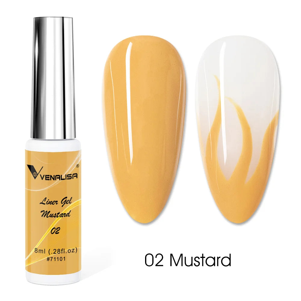 8ml VENALISA Liner Gel White Line French Nail Gel Polish 21 Colors Soak Off UV/LED Painting Gel Beautiful Semi Permanent Varnish