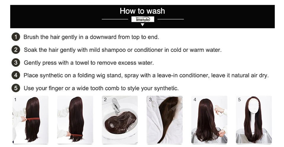 Imstyle Brown Wig Syntehtic Lace Front Wig Dark Root T Part Lace Wig Layered Straight Hair Daily Use Wigs For Women