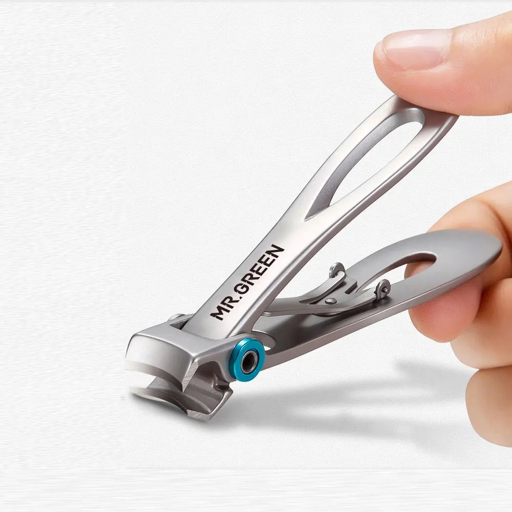 MR.GREEN Nail Clippers Trimmer Stainless Steel Nail Tools Manicure Thick Nails Cutter Scissors with Glass Nail File
