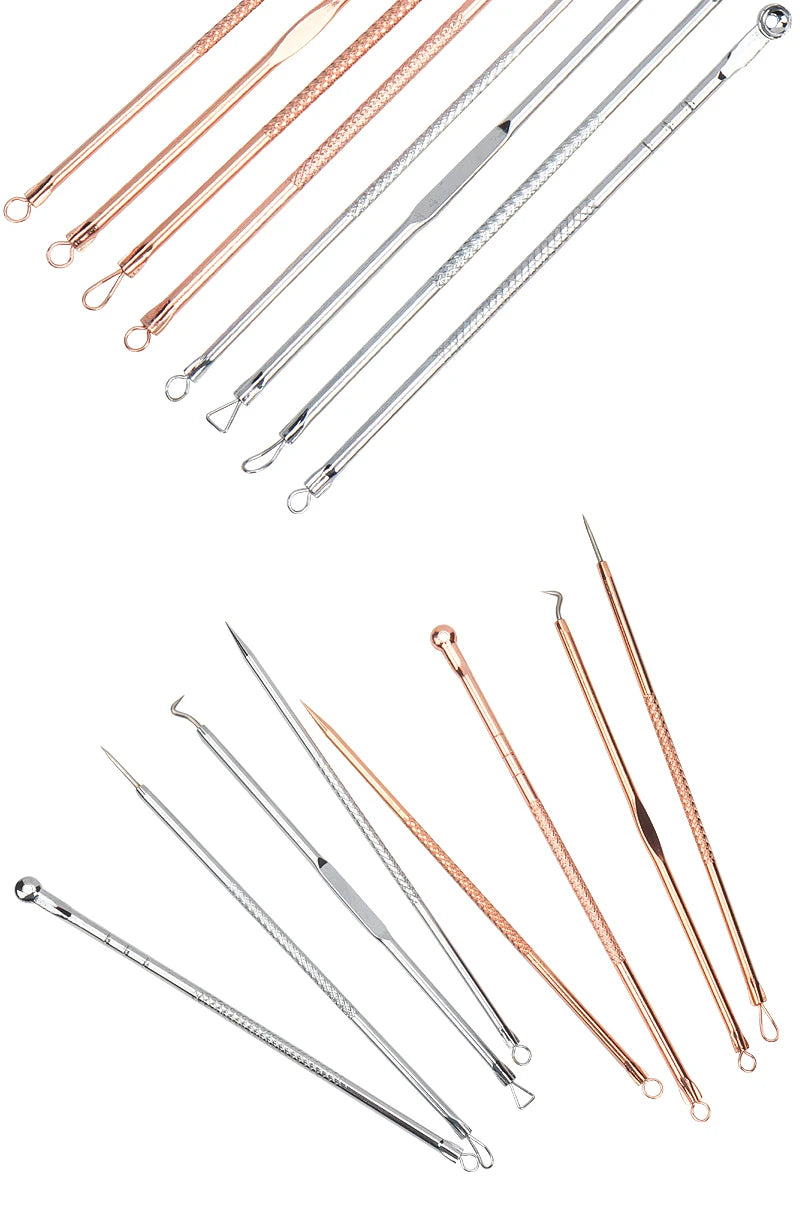 4 PCS Acne Blackhead Comedone Black Spot Pimple Blemish Remover Skin Care Women Beauty Acne Treatment Pore Cleanser Needle Hook