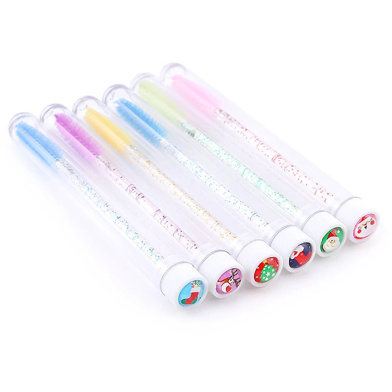 Christmas Drill Reusable Eyebrow Brush Tube Disposable Eyelash Eyebrow Brush Makeup Brushes Lash Accesories Replace Dust-proof