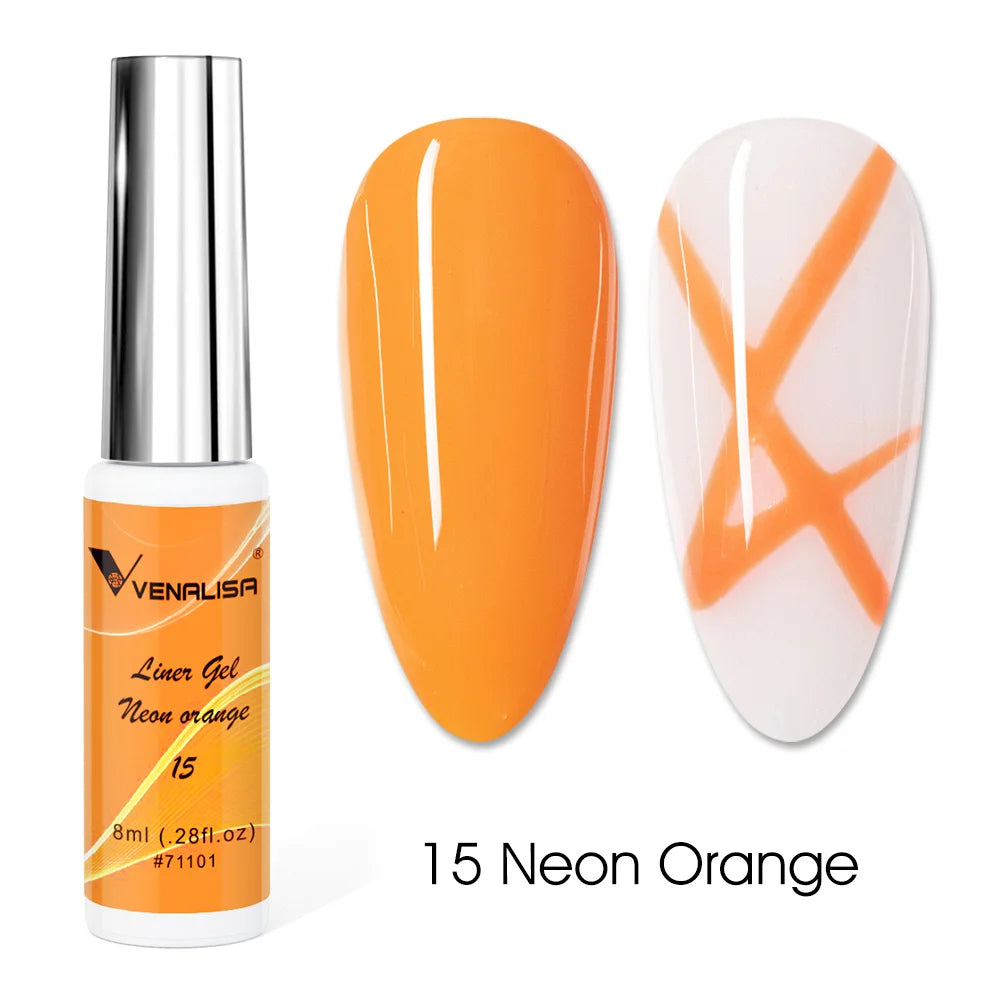 8ml VENALISA Liner Gel White Line French Nail Gel Polish 21 Colors Soak Off UV/LED Painting Gel Beautiful Semi Permanent Varnish