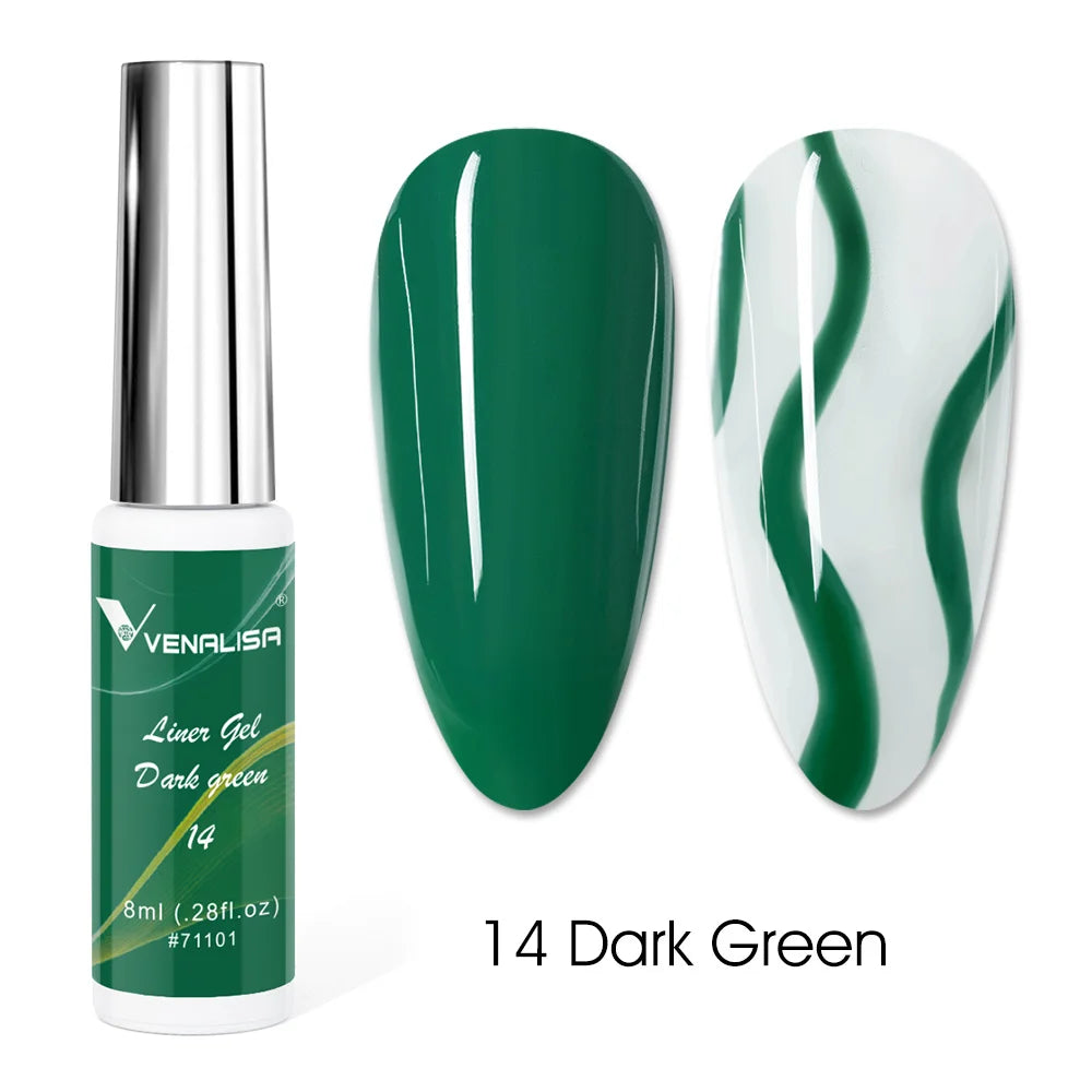 8ml VENALISA Liner Gel White Line French Nail Gel Polish 21 Colors Soak Off UV/LED Painting Gel Beautiful Semi Permanent Varnish