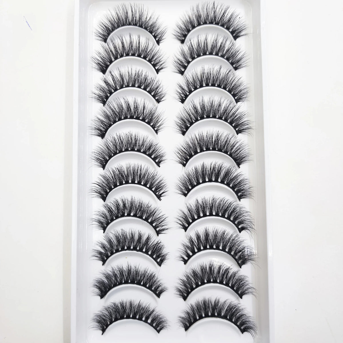 10 Pairs Natural 3d Mink Lashes Soft False Eyelashes Cross Messy Dense Eye Lashes Extension Makeup Faux Cils Cat Mini